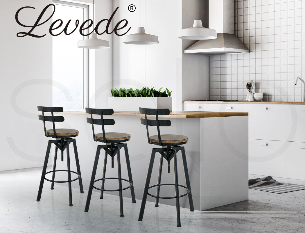 Levede 1x Bar Stool Industrial Adjustable - Levede