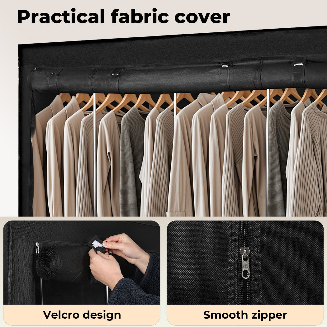 Levede Portable Closet Wardrobe Armoire Clothes Rack Storage Organiser w/Shelf - Levede