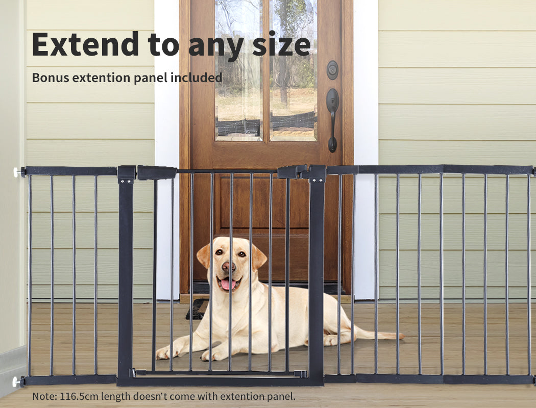 Levede Baby Safety Gate Adjustable Pet Black 10cm Extension - Levede