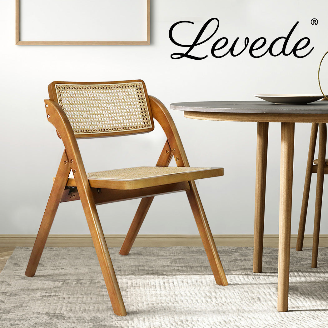 Levede 2X Foldable Accent Rattan Dining Chairs - Levede