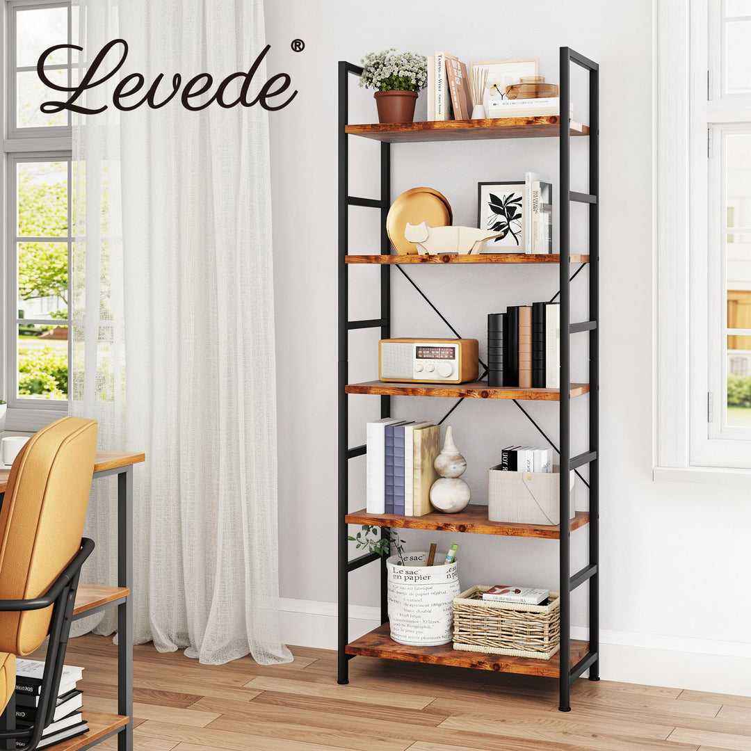 5 Tier Open Bookshelf Display Storage Unit