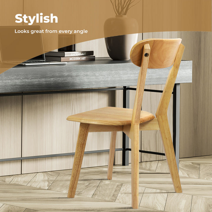 Levede Wooden Dining Chairs – Natural Timber Finish