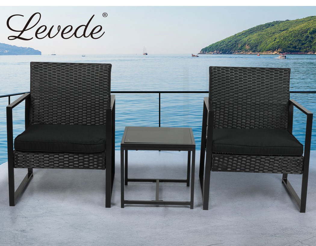 Levede 3 Pcs Outdoor Furniture Set Chair - Levede