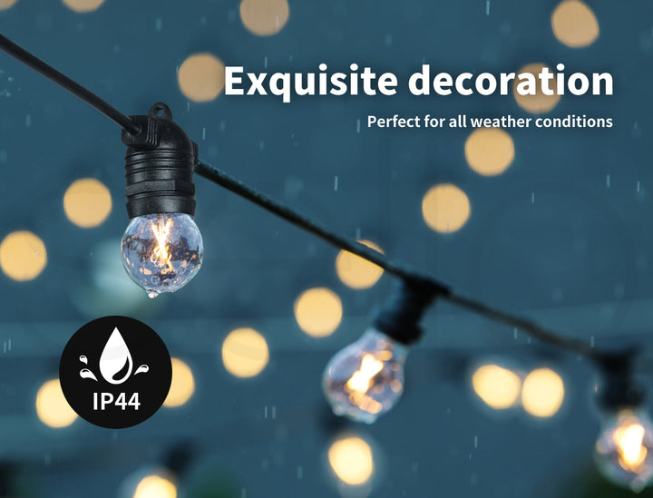 Emitto 50m Festoon String Lights Christmas Wedding Party Waterproof Outdoor