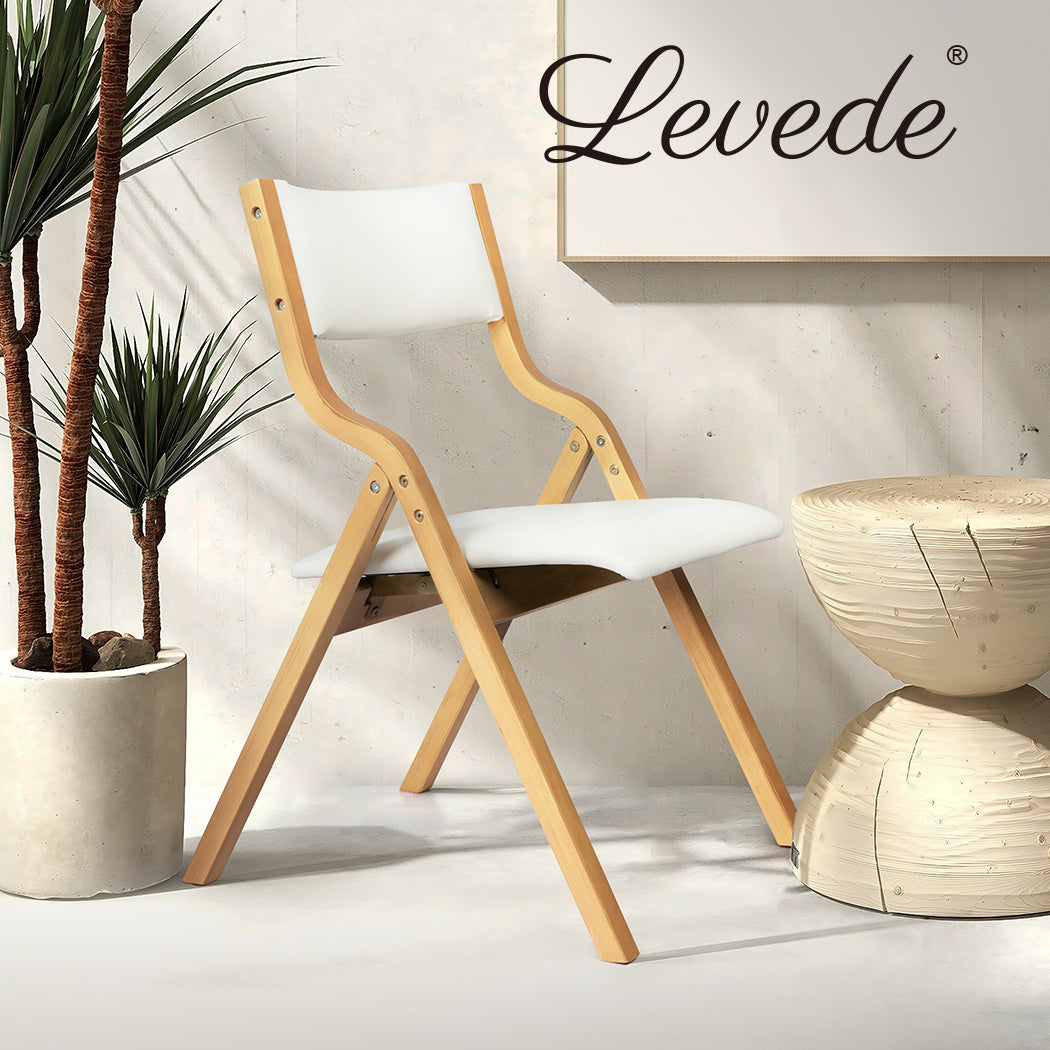 Levede 2x Foldable PU Dining Chairs - Levede