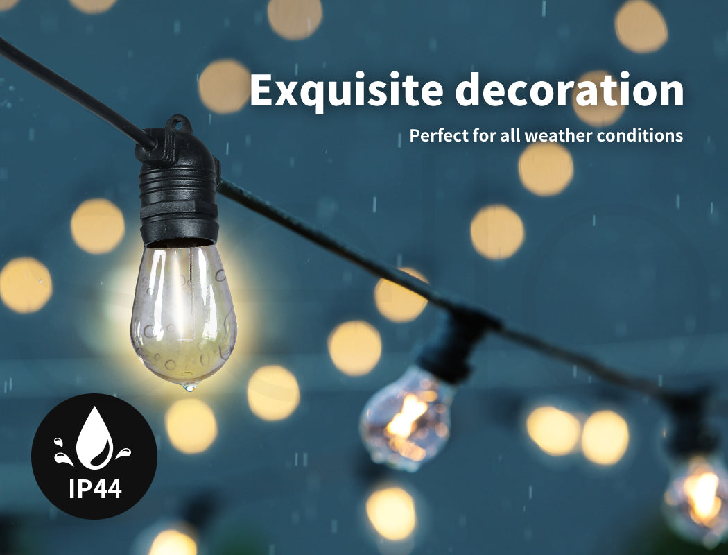 Emitto 60m Festoon String Lights Christmas Wedding Party Waterproof Outdoor