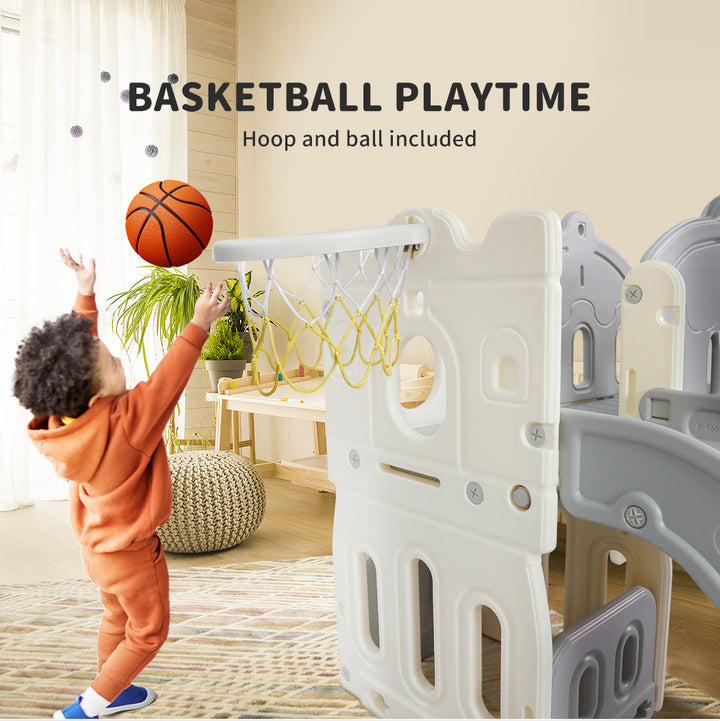 6 In 1 Slide Set Kids Toddlers Basketball Ring Hoop Activity Play Outdoor
