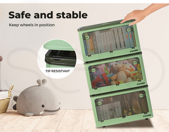 Storage Box Stackable Storage Container - Green