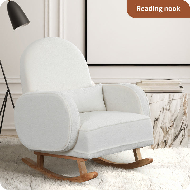 Levede Fleece Rocking Chair with footstool - Levede