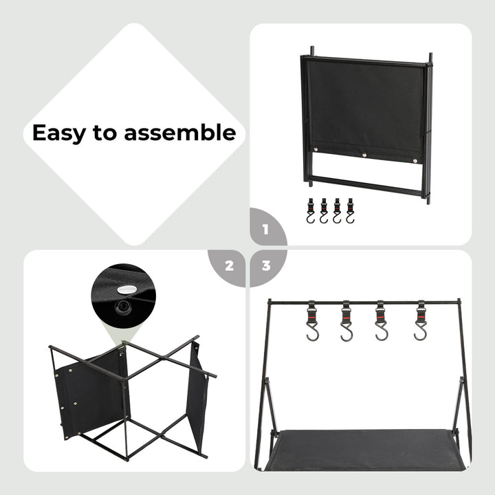 Levede Foldable Camping Storage Shelves with Hooks - Levede