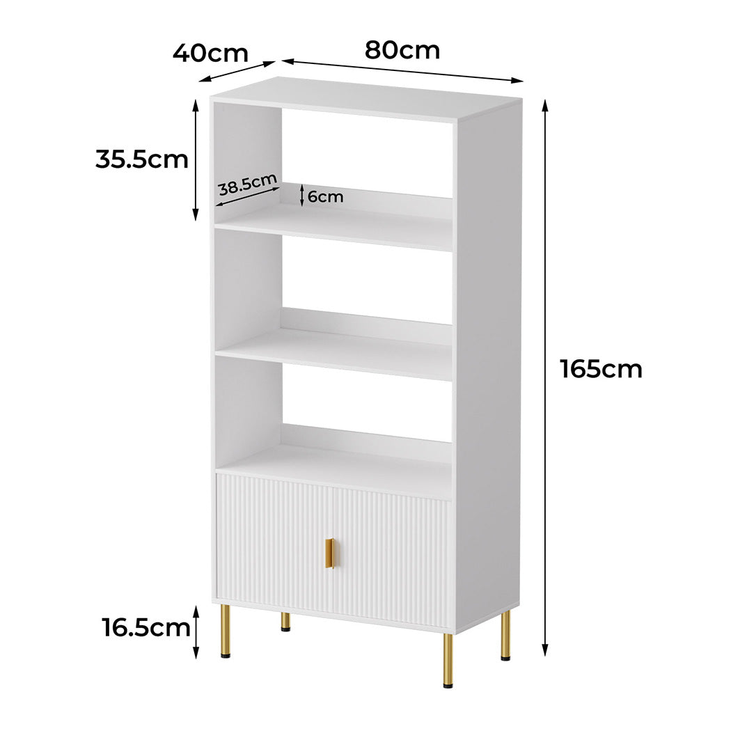 Levede Display Shelf 3 Tier Open Bookshelf 165cm Storage Cabinet Bookcase Wooden