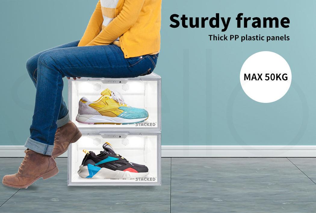 Sneaker Display Case With LED Voice Control - White