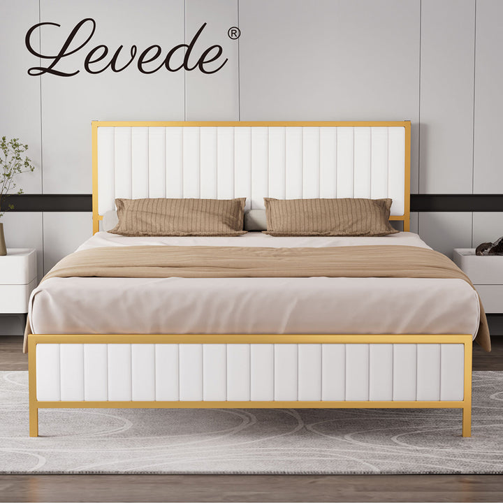 White Queen Metal Bed Frame – Modern Style