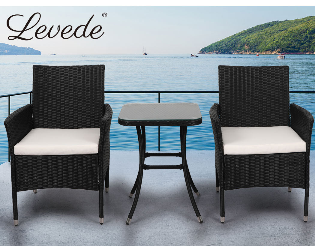 Levede 3 Pcs Outdoor Furniture Setting - Levede