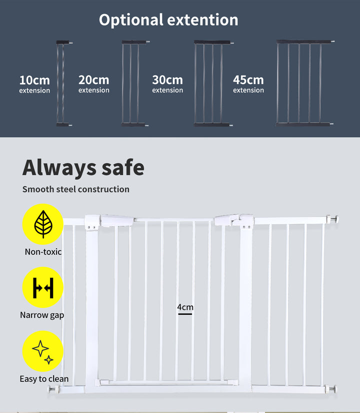 Levede Baby Safety Gate Adjustable Pet Black Ramp - Levede