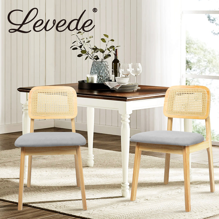 Levede Rattan Dining Chair – Wicker & Wood Frame