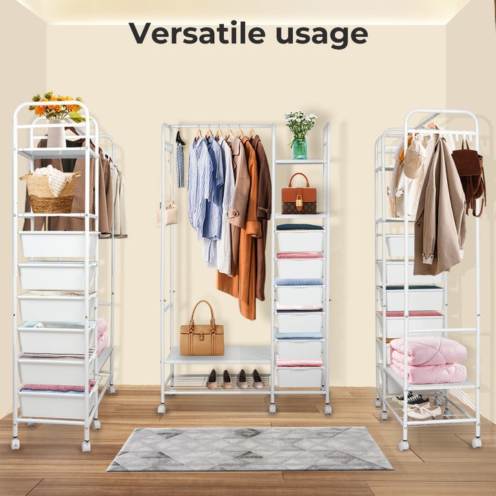 Levede Clothes Rack Stand Heavy Duty Steel Hanging Garment Organizer Coat Shelf - Levede