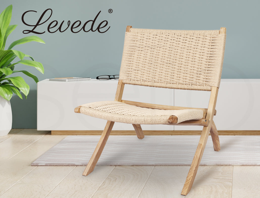 Levede Rattan Lounge Chair – Foldable Recliner