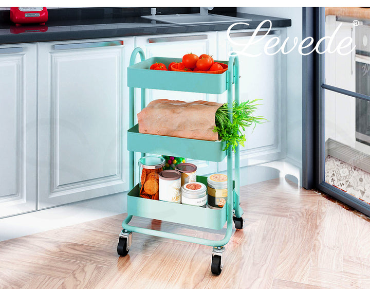 Levede 3 Tiers Kitchen Trolley Cart