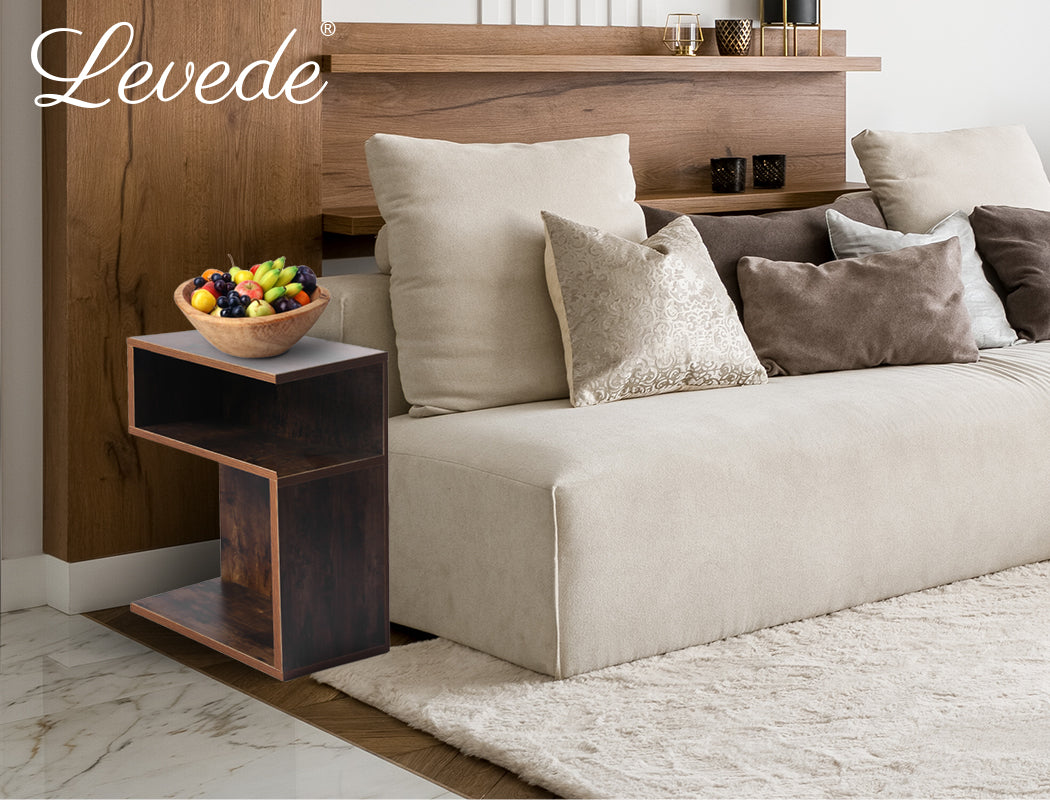 Levede Bedside Tables Drawers Side Table in Wood and Oak Finish