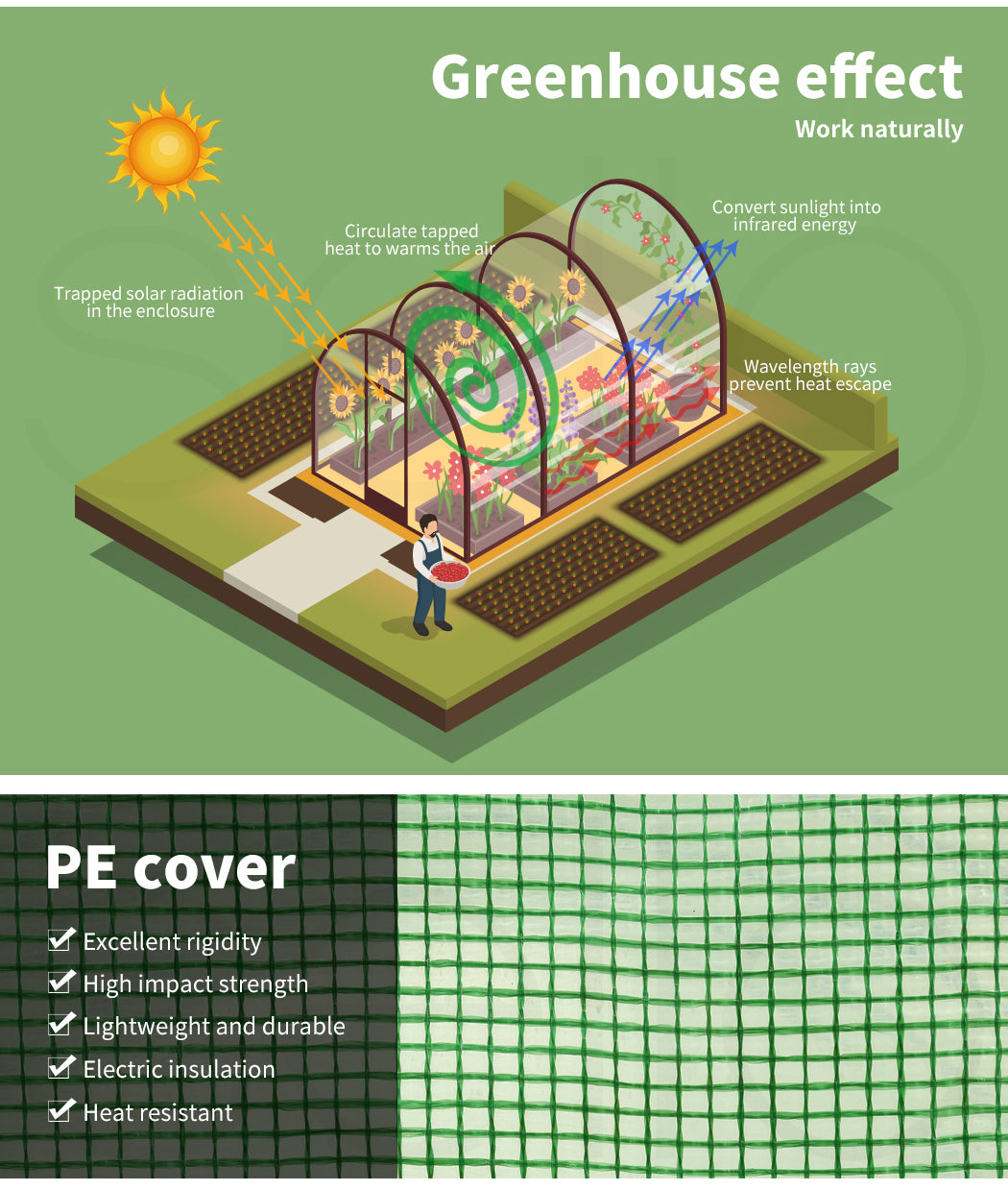 Greenhouse Plastic Film Shed Walk in - Levede