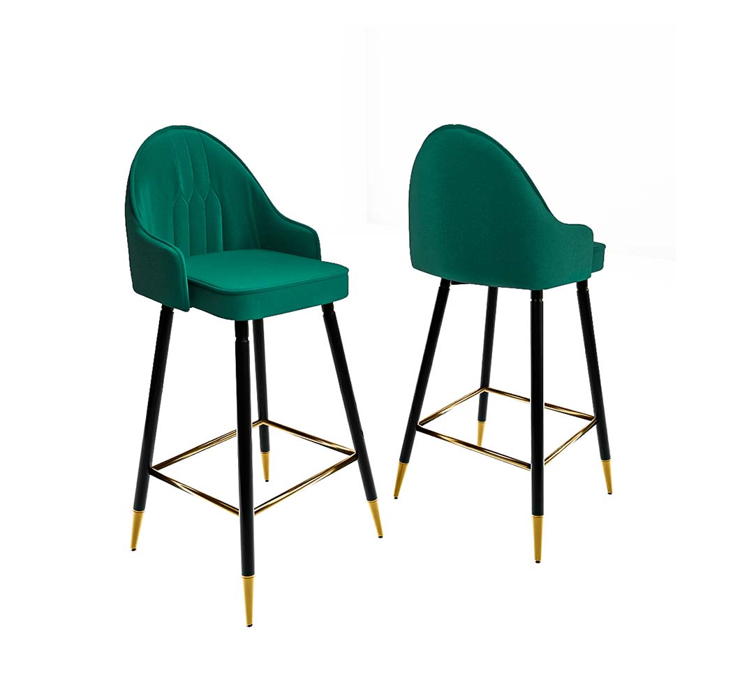 Levede 2X Velvet Swivel Bar Stools - Levede