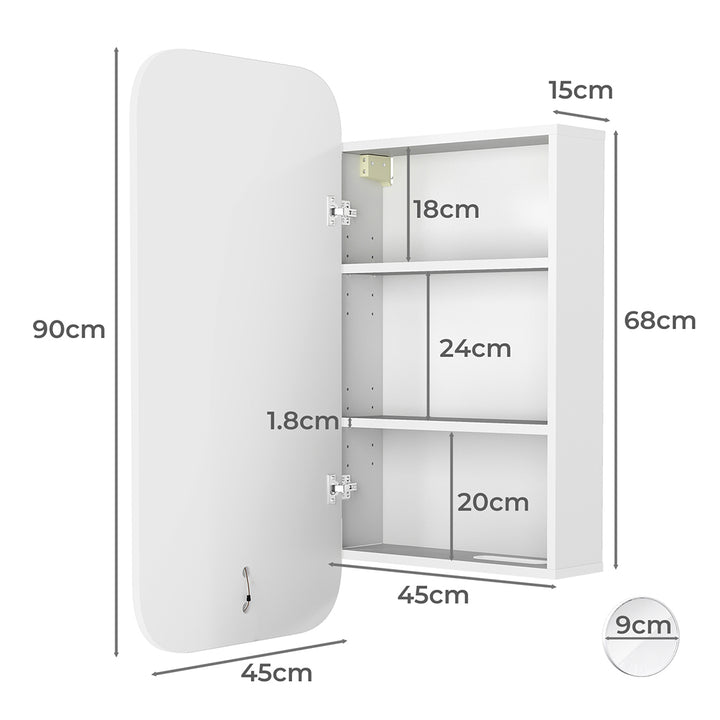 LED Bathroom Mirror Cabinet with Storage