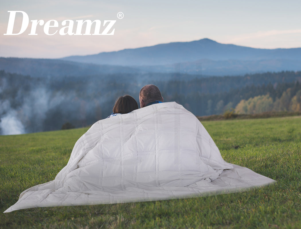 Dreamz Weighted Blanket Summer Cotton White Double and Single - Levede