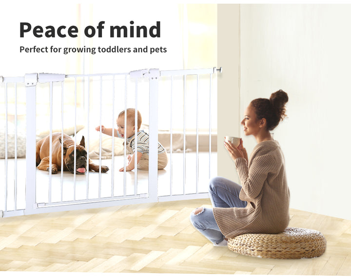 Levede Baby Safety Gate Adjustable Pet Black 10cm Extension - Levede