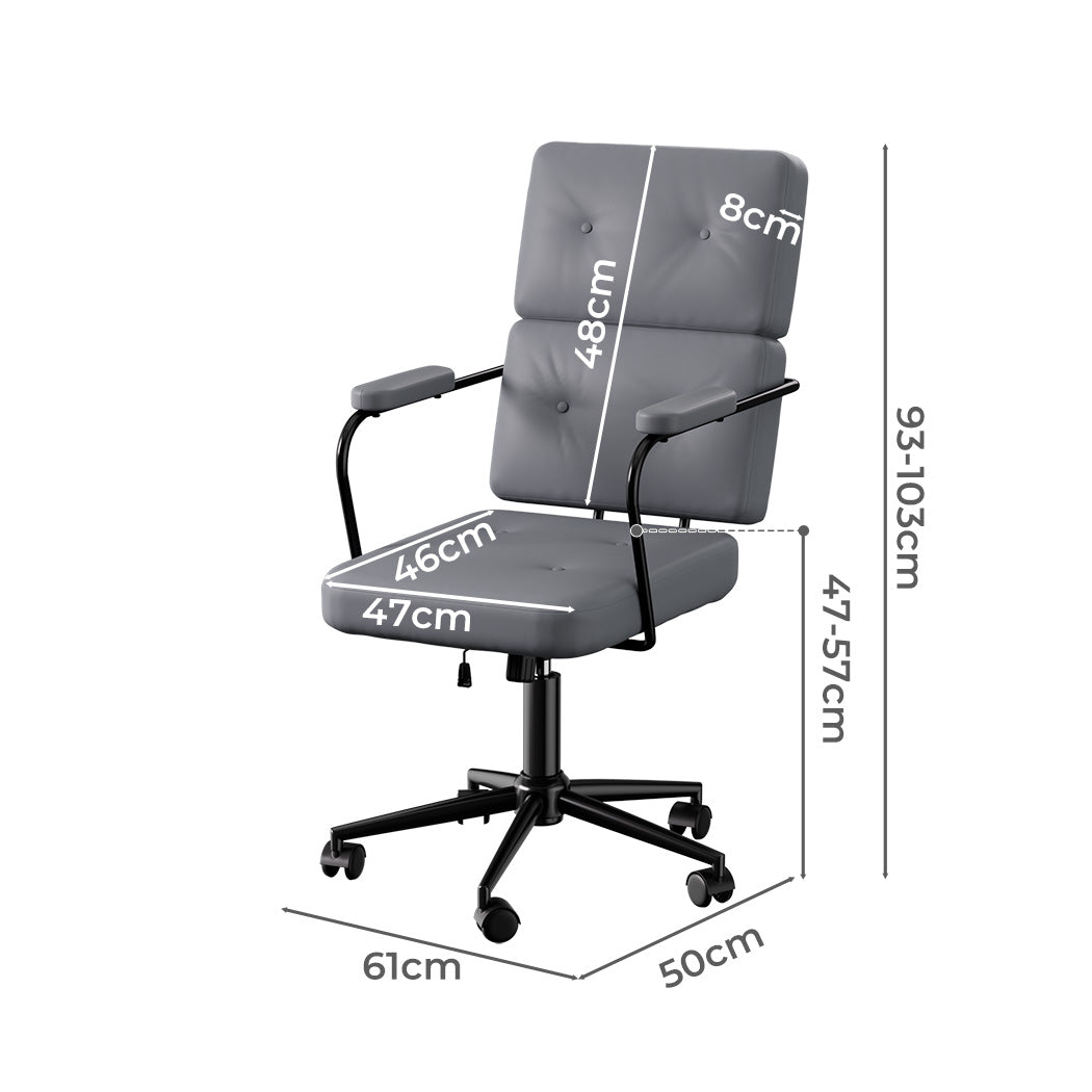 Levede Gaming Office Chair PU Ergonomic Executive Computer Seat Adjustable Grey - Levede