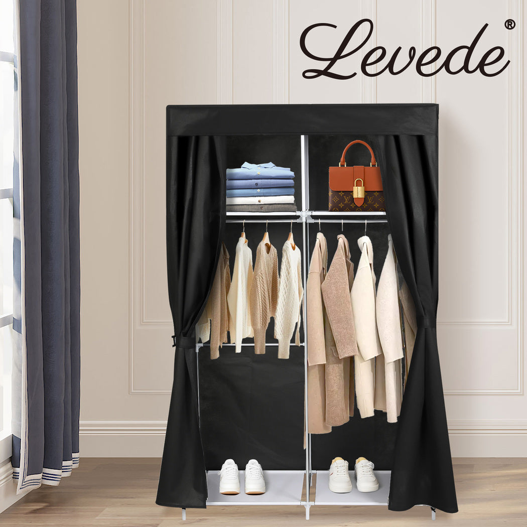 Levede Portable Closet Wardrobe Armoire Clothes Rack Storage Organiser w/Shelf - Levede