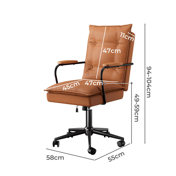 Levede Ergonomic Office Chair PU Executive Computer Adjustable Swivel Brown - Levede