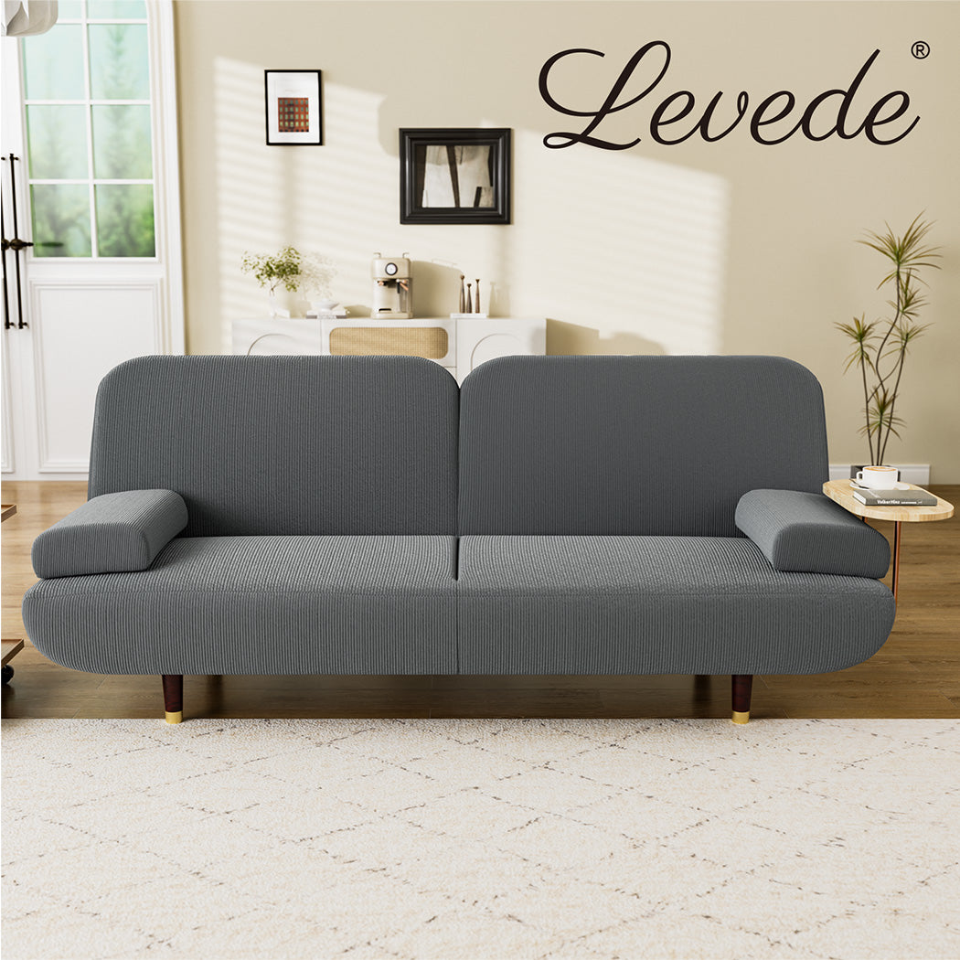 LEVEDE CONVERTIBLE SOFABED WITH USB CHARGE AND SIDE TABLE - Levede