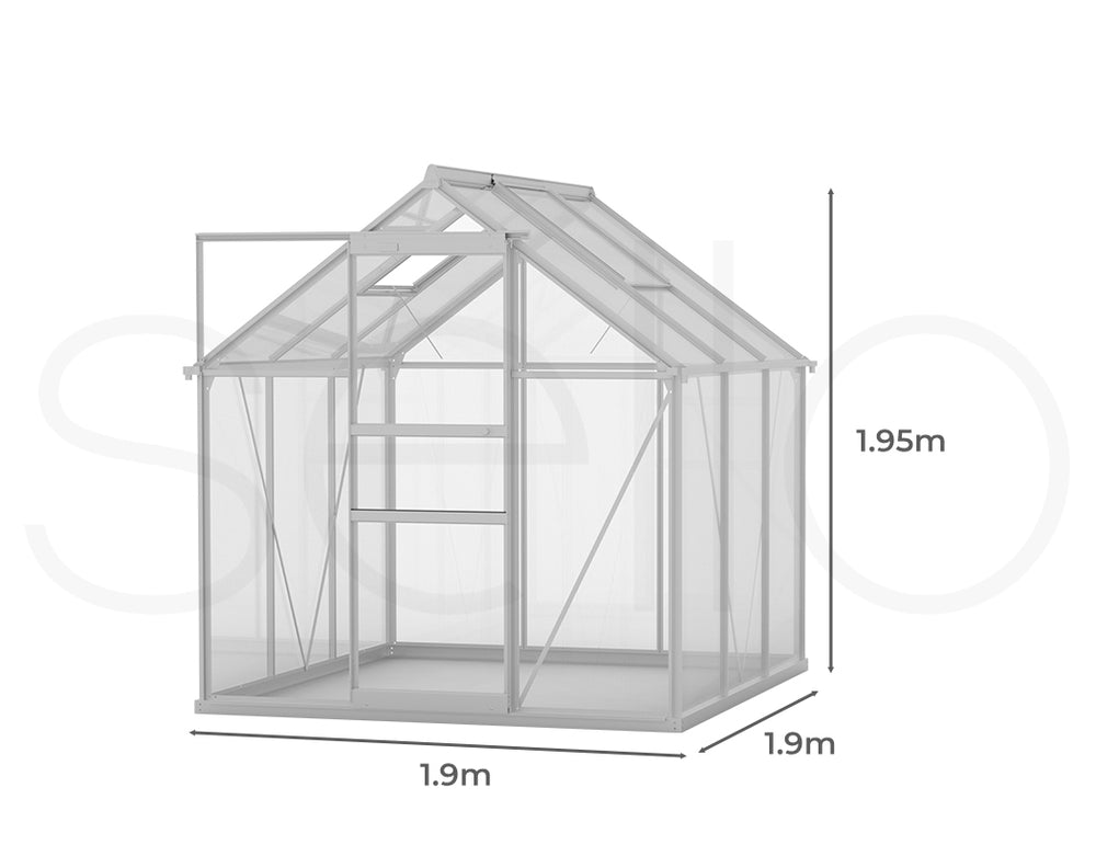 Lambu Greenhouse Aluminium Walk In Green - Levede