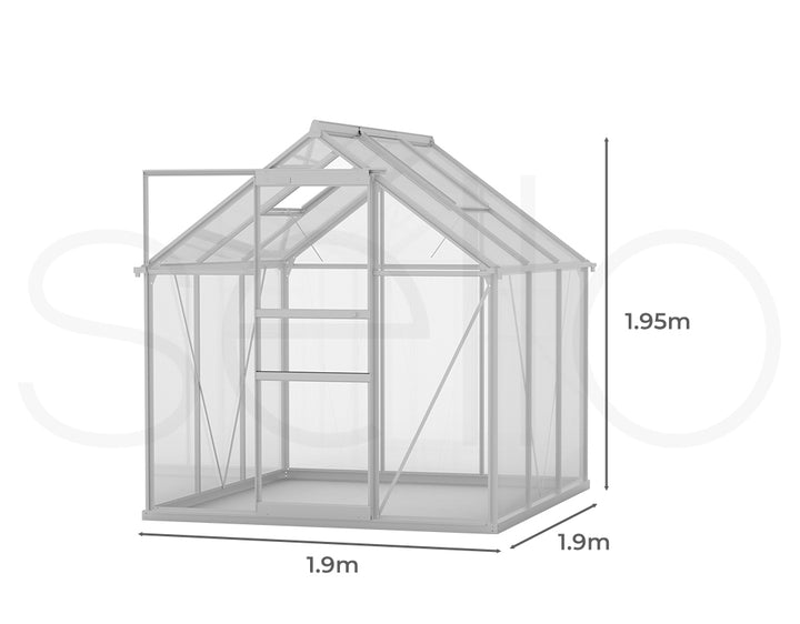 Lambu Greenhouse Aluminium Walk In Green - Levede