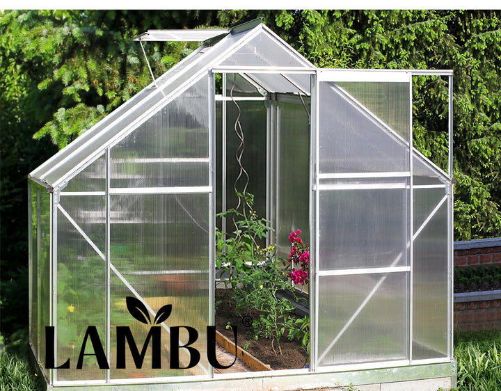 Lambu Greenhouse Aluminium Walk In Green - Levede