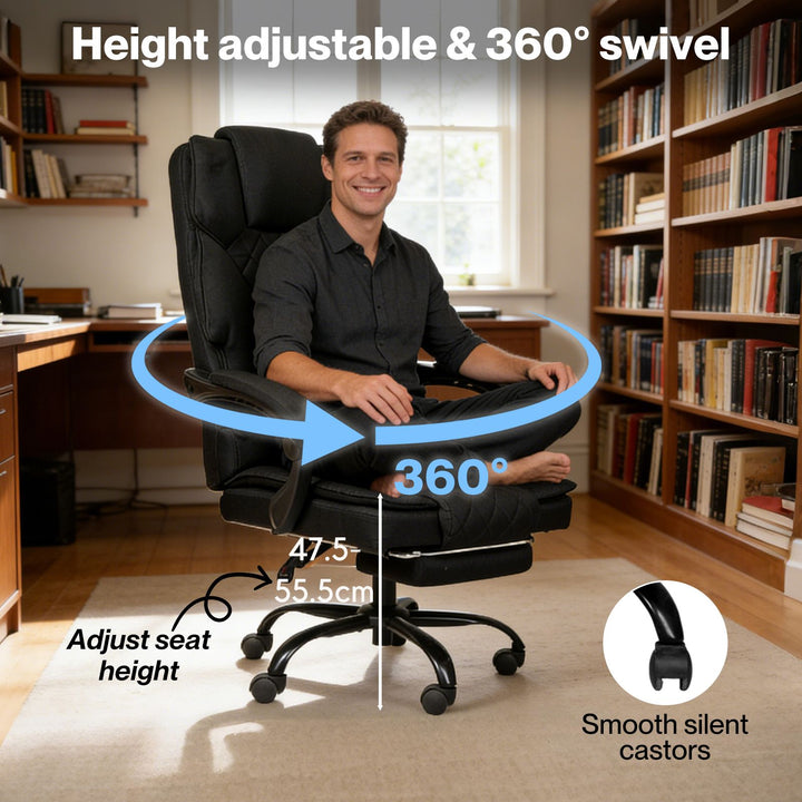 Ergonomic Office Chair Gaming Desk Chair Reclining Footrest Swivel