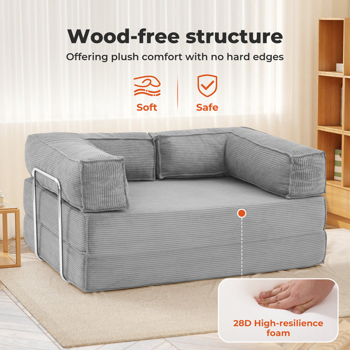Modular Sofa Bed Convertible L Shaped Sectional Foldable Lounge Couch