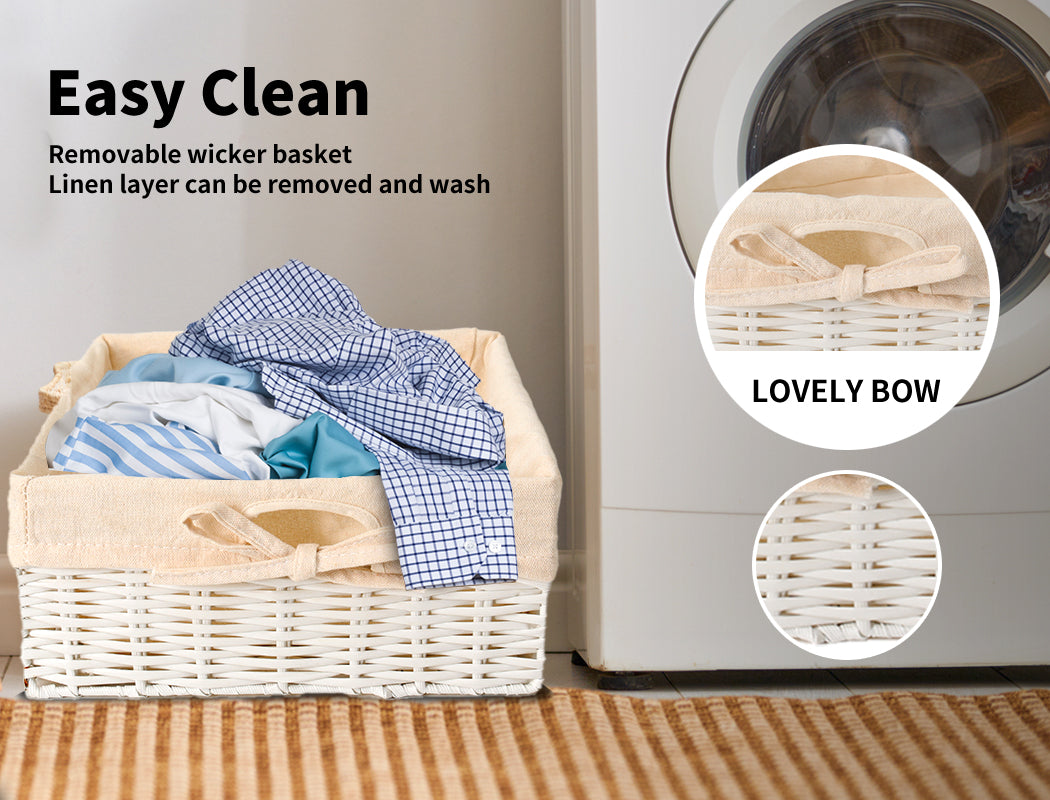 White 6 Drawer Storage Cabinet with Baskets