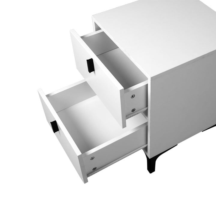White Drawer Storage Bedside Table