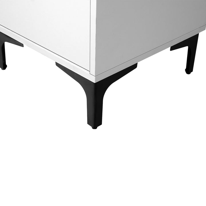 White Drawer Storage Bedside Table leg