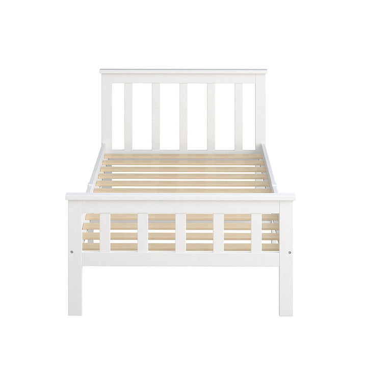 White Finish Wooden Bed Frame