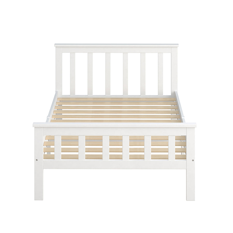Levede White Wooden Bed Frame king single