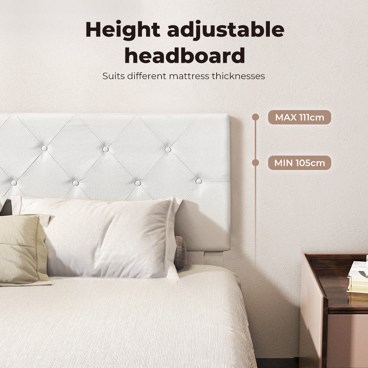 White Queen Bed Frame have adjustable headboard