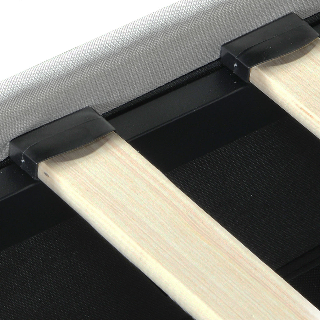 White Queen Bed Frame slats on frame
