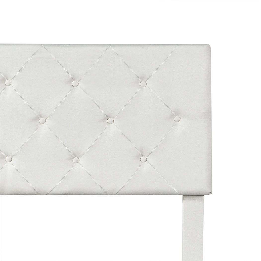 White Queen Bed Frame with Storage - Headboard 