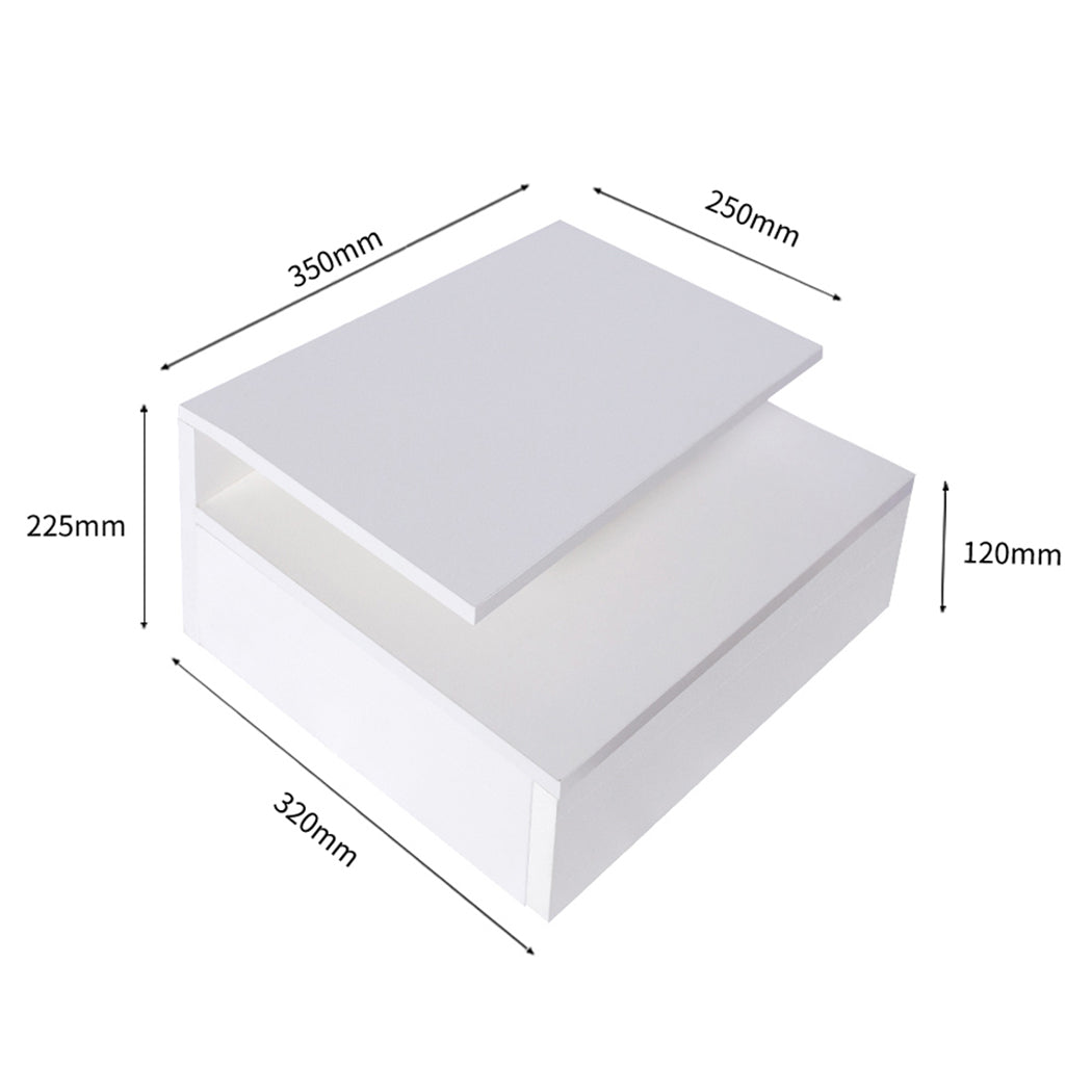 White Wall-Mounted Floating Bedside Table 