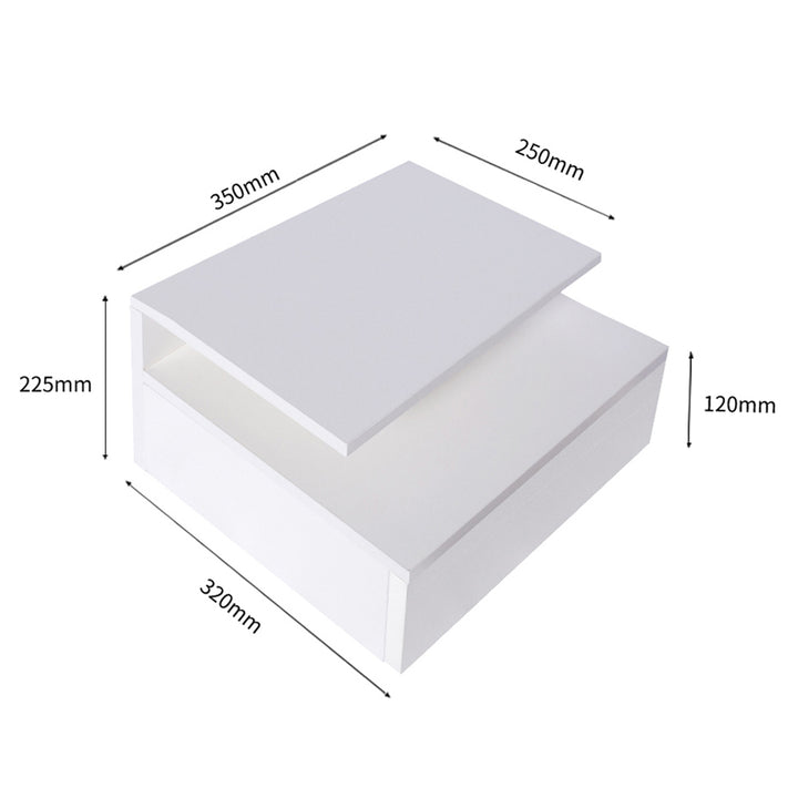 White Wall-Mounted Floating Bedside Table 