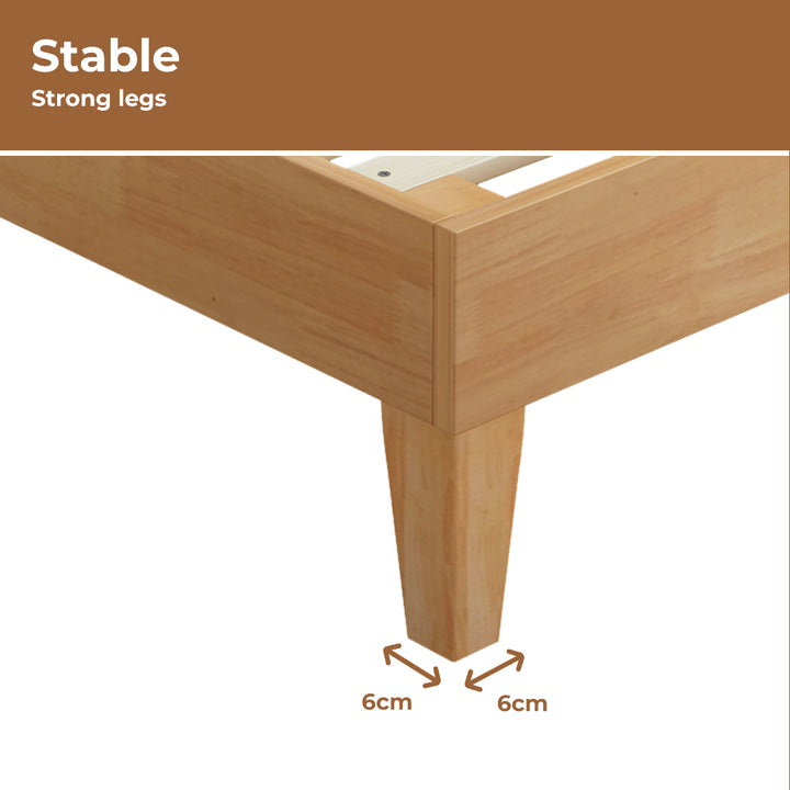 Levede Rubberwood Bed Frame leg