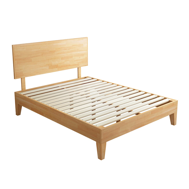 Wooden Bed Frame with Rubberwood Headboard